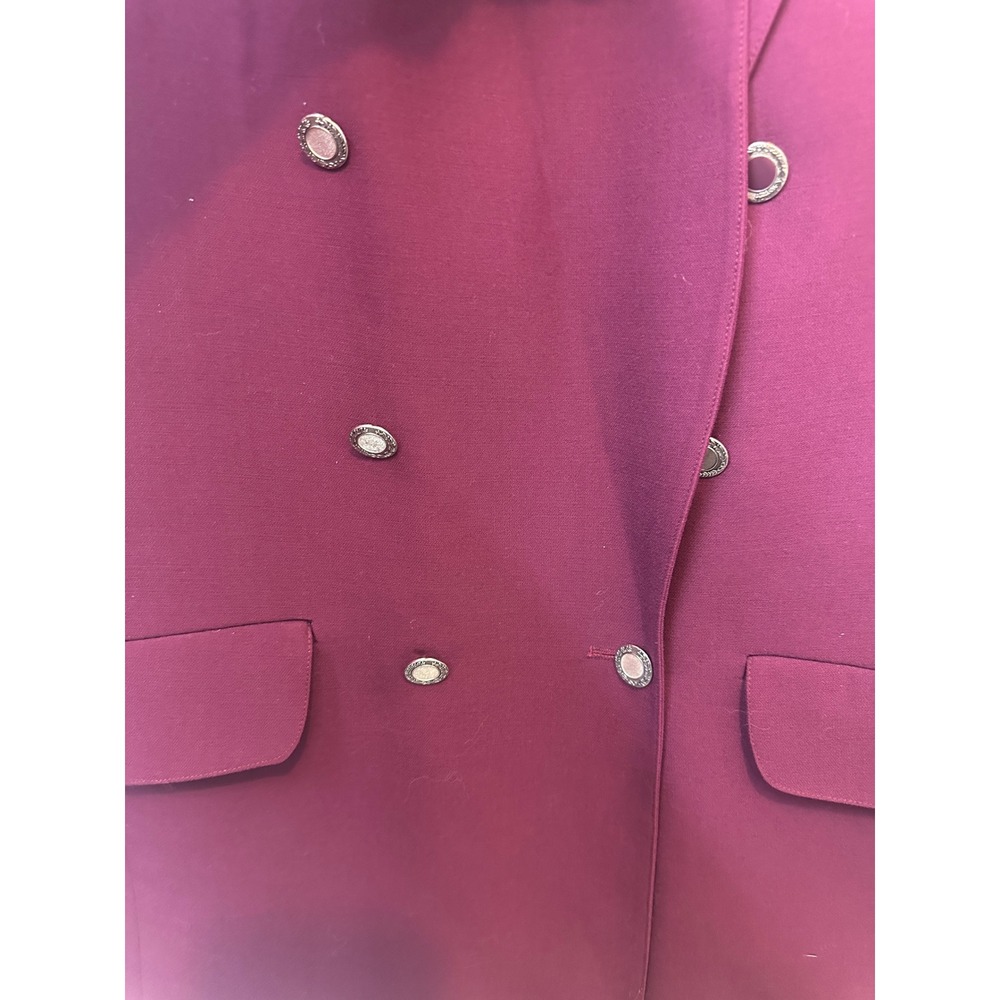 Austin Reed London Vintage Double Breasted Blazer Plum Burgundy Womens 14 - Picture 6 of 9